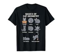 Basics of Cat Geometry Funny Cat Math Physics Science Humor T-Shirt