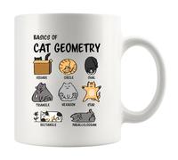 Basics Of Cat Geometry Tasse en céramique blanche 325 ml