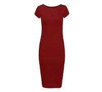 Basics Robe midi moulante en jersey pour femme Grandes tailles 44-50 - Rouge - 46