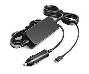 Basicvolt Chargeur Voiture USB C 100W 90W, 12V-24V Type C Ordinateur Portable DC pour Leveno HP Dell Acer ASUS Lenovo Thinkpad Samsung Chromebook Chargeur Allume Cigare