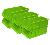 Basicwise empilage de rangement en plastique, bacs, Vert (lot de 6)
