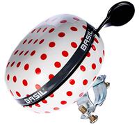 Basil Sonnette de vélo Big Bell Polkadot acier 80 mm Blanc/Rouge