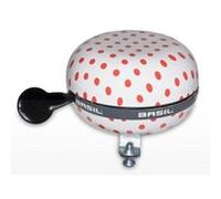 Basil Sonnette de vélo Big Bell Polkadot acier 80 mm Blanc/Rouge