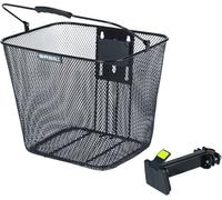 Basil Bilbao Panier vélo avant avec support BasEasyStem EC pour guidon Panier de guidon stable en acier 10L grand panier pour vélo