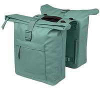 Basil Brooklyn Double Sacoche de vélo - Étanche 41 l - avec Plaque d'adaptation MIK - Imperméable - Réfléchissant - en matériau recyclé - Vert