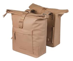 Basil Brooklyn Double Sacoche de vélo - Étanche - 41 l - Imperméable - Réfléchissant - en matériau recyclé - Sable