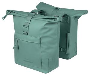Basil Brooklyn Double Sacoche de vélo - Étanche - 41 l - Imperméable - Réfléchissante - en matériau recyclé - Vert