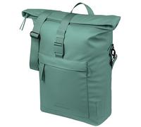 Basil Brooklyn Sacoche de vélo individuelle pour Porte-Bagages, étanche, 17 l, avec Compartiment pour Ordinateur Portable, réfléchissante, en matériau recyclé, MIK Hooks, 32 x 14 x 40 cm, Vert
