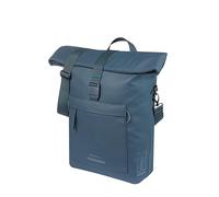Basil Brooklyn Sacoche de vélo individuelle pour Porte-Bagages, étanche, 17 l, avec Compartiment pour Ordinateur Portable, réfléchissante, en matériau recyclé, MIK Hooks, 32 x 14 x 40 cm, Bleue