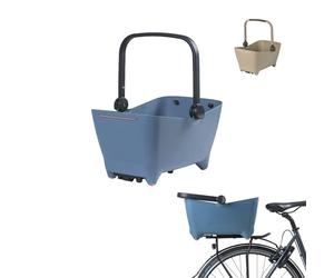 Basil Buddy MIK Panier de vélo pour Chien - 32 l, Bleu, Robuste, avec système MIK verrouillable et Plaque de Transport MIK, Parfait pour Le Transport sûr des Chiens