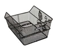 Basil Cento Flower S, Cestino da Bicicletta per Bambini, Unisex, Fahrradkorb Cento Flower S, Black, 32 cm x 22 cm x 17 cm