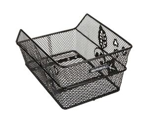 Basil Cento Flower S, Cestino da Bicicletta per Bambini, Unisex, Fahrradkorb Cento Flower S, Black, 32 cm x 22 cm x 17 cm