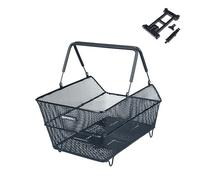 Panier arrière - BASIL - Cento Multi-System - Acier maille fine - Noir - Compatible MIK/Racktime/i-Rack