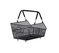 Basil Cento S MIK Panier de vélo arrière Noir - Système MIK verrouillable avec système MIK résistant aux intempéries, Volume de 11 litres, idéal pour Les Courses et l'utilisation Quotidienne