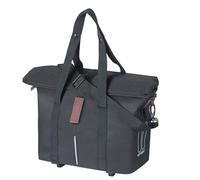 Basil City MIK - Sac à Main de vélo - 8-11 l - Noir - Imperméable - avec système MIK & KF verrouillable - Crochet de Porte-Bagages pour Une Fixation Polyvalente