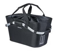 Basil Classic Carry All HR MIK Panier arrière Noir - Système MIK verrouillable avec Volume de 22 litres, résistant aux intempéries et élégant, idéal pour Un Usage Quotidien