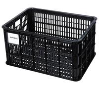 Caisse de vélo en plastique Basil - Modèle Crate de vélo - Noir - Support fourni - 25L - Vélo loisir