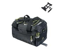 Basil Miles MIK Sacoche de Porte-Bagages étanche avec système MIK verrouillable 7 l Idéal pour Les trajets et l'extérieur Noir/Citron Vert