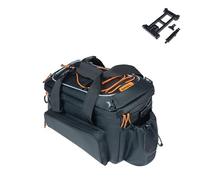 Basil Miles Tarpaulin Sacoche de Porte-Bagages XL Pro 9-36 l, Noir/Orange, étanche, Compatible avec MIK et Racktime, idéale pour Les randonnées à vélo