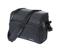 Basil Move KF Sacoche de Guidon imperméable en Polyester recyclé avec Plaque d'adaptation KF Noir 7-8 l Idéal pour Un Usage Quotidien