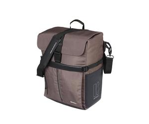 Basil Move MIK Hooks Sac à bandoulière 15 l, Marron, imperméable, en Polyester recyclé, Parfait pour Le Quotidien et Les Loisirs, Compatible avec Tous Les Porte-Bagages