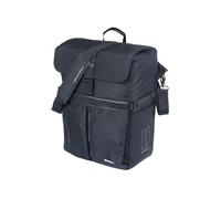 Basil Move MIK Hooks Sac à bandoulière imperméable en Polyester recyclé, idéal pour Le Quotidien et Les Loisirs, Compatible avec Tous Les Porte-Bagages Noir 15 l