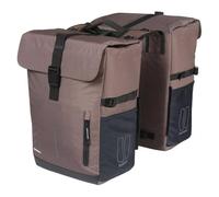 Basil Move MIK Sacoche Double imperméable avec Plaque d'adaptation MIK verrouillable, 30 l, Marron, idéale pour Le Quotidien et Les Loisirs