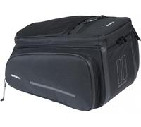 Basil Move Sacoche de Porte-Bagages, 10-26 l, Noire, imperméable, en Polyester recyclé, Compatible avec Les plaques d'adaptation MIK & Racktime, idéale pour Les trajets et Les Courses