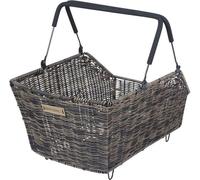 Basil Panier de porte-bagages Cento Rattan Look, 22 litres, marron, résistant aux intempéries, Multi System NX, pour i-Rack, Racktime, Carrymore, Soft-Grip, 49x34x26 cm