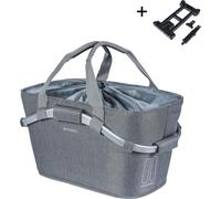 Basil Classic Carry All HR MIK Panier arrière Gris - Système MIK verrouillable avec Volume de 22 litres, résistant aux intempéries et élégant, idéal pour Un Usage Quotidien