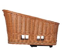 Basil Pasja Mik L Panier de vélo pour Chien 38 l arrière en Osier tressé à la Main avec Plaque d'adaptation MIK verrouillable, Amovible, avec Coussin Lavable, idéal pour Les randonnées à vélo avec