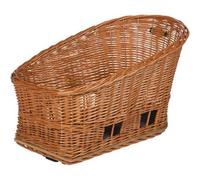 Basil Pasja Mik M Panier de vélo arrière pour Chien en Osier Durable avec Plaque d'adaptation MIK verrouillable, Amovible, avec Coussin Lavable, idéal pour Les randonnées à vélo avec Votre Chien