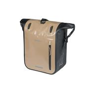 Basil Rivo Sacoche de vélo individuelle - Étanche - 12-15 l - Réfléchissante - en Tarpaulin - avec Crochets Micro - 25 x 14 x 38 cm - Sable