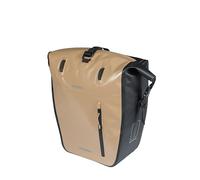 Basil Rivo Sacoche de vélo individuelle pour Porte-Bagages, étanche, 25-31 l, réfléchissante, en Tarpaulin, avec Crochets MIK, 28 x 14 x 43 cm, Sable