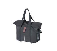 Basil Single Bag City MIK-KF-Hook Capacity: 8-11l, INCL. Klickfix Adapter Plate, INCL. Hooks for The Carrier Bike Handbag Made of Water Repellent Polyester and Water Repellent Folding Closure