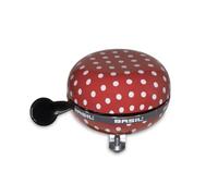 Basil – Sonnette de vélo ding-dong 50396 Femme – Polka dot rouge/blanc – 80 mm