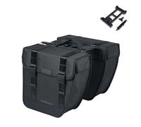 Basil Tour MIK Sacoche Double 28 l, Noire, Robuste et résistante aux intempéries, avec système MIK verrouillable, idéale pour Les Courses et Les randonnées à vélo