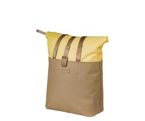 Basil Vive Sacoche de vélo individuelle pour Porte-Bagages, étanche, 15-20 l, avec Compartiment pour Ordinateur Portable, réfléchissant, en matériau recyclé, MIK Hooks, 29 x 11 x 34 cm, Jaune/Noir