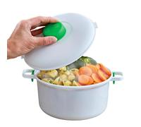 Basilico Autocuiseur pour micro-ondes 2,8 l avec valve à vapeur, autocuiseur et cuiseur à pression pour micro-ondes - Gain de temps et d'énergie - Avec cuillère et verre doseur - Pour entre autres