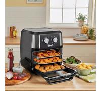 Basilico Friteuse à air chaud avec 3 niveaux, capacité de 12 l, accessoires compatibles lave-vaisselle, température réglable de 80 à 200 °C, fonction minuterie jusqu'à 60 minutes