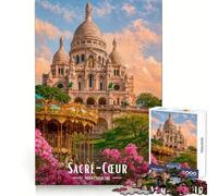 Basilique du Sacré-Cœur, Montmartre, Paris Puzzle 1000 pièces pour Adultes Renforce la mémoire Jeu de réflexion Qualité supérieure Cadeau élégant (38x26cm)