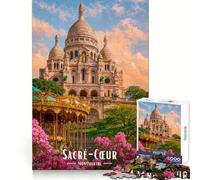 Basilique du Sacré-Cœur, Montmartre, Paris Puzzle de 1000 pièces pour Adultes Jeu de réflexion et de détente Loisirs calmes pour Les fêtes (38x52cm)
