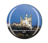 Basilique Notre Dame de Fourviere Aimant de réfrigérateur Lyon France Souvenir en cristal souvenir souvenir de la collection cadeau magnétique pour réfrigérateur