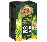 BASILUR Cold Brew - Thé fruité décaféiné aux arômes de fruit de la passion et d'agrumes, thé froid en sachets 20 x 2 g (1)