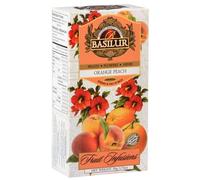 BASILUR Fruit Infusions Thé aux fruits sans caféine avec arôme d'orange, de pêche et de citron 25x2g (x1)