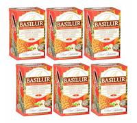 BASILUR Fruit Infusions -Thé fruité sans caféine, 4 saveurs en sachets 25 x 1,8 g (x6)