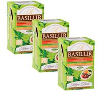 BASILUR Fruit Infusions - Thé vert fruité, 5 saveurs en sachets 25 x 1,5 g (x3)