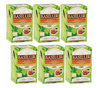 BASILUR Fruit Infusions - Thé vert fruité, 5 saveurs en sachets 25 x 1,5 g (x6)