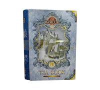 |Basilur || Gift Tea Set || Tea Book -Vol 1 || Collectable Metal Tin Caddy || Pure Ceylon Black Tea with Jasmine buds, Blue Malva and flavor roasted Almond || Non GMO Whole Leaf Tea || 100g /3.52 oz.|