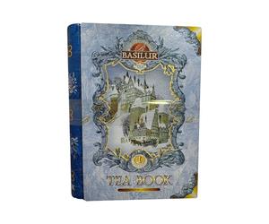 |Basilur || Gift Tea Set || Tea Book -Vol 1 || Collectable Metal Tin Caddy || Pure Ceylon Black Tea with Jasmine buds, Blue Malva and flavor roasted Almond || Non GMO Whole Leaf Tea || 100g /3.52 oz.|